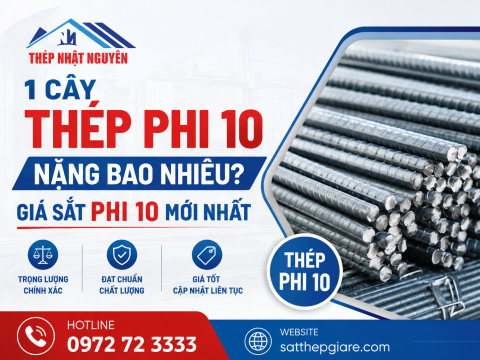 1 cây thép phi 10 nặng bao nhiêu? Giá sắt cây phi 10 mới nhất