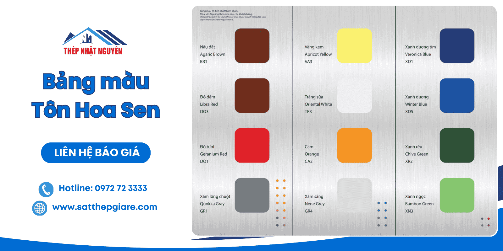 Bảng màu tôn Hoa Sen 2026
