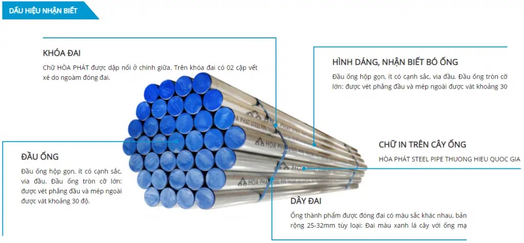Dấu hiệu nhận biết ống Hòa Phát