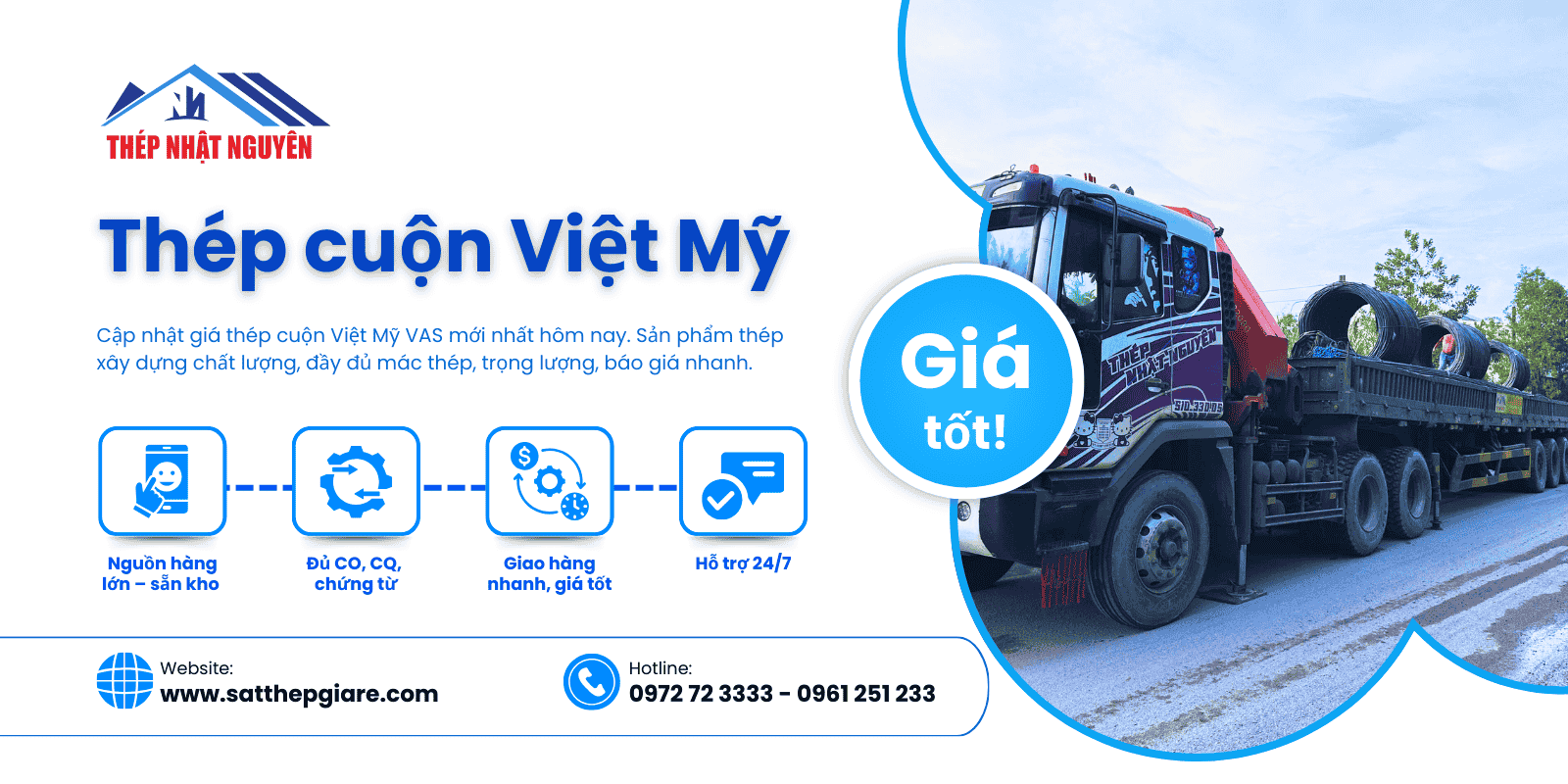 Thép cuộn Việt Mỹ Chính hãng giá tốt