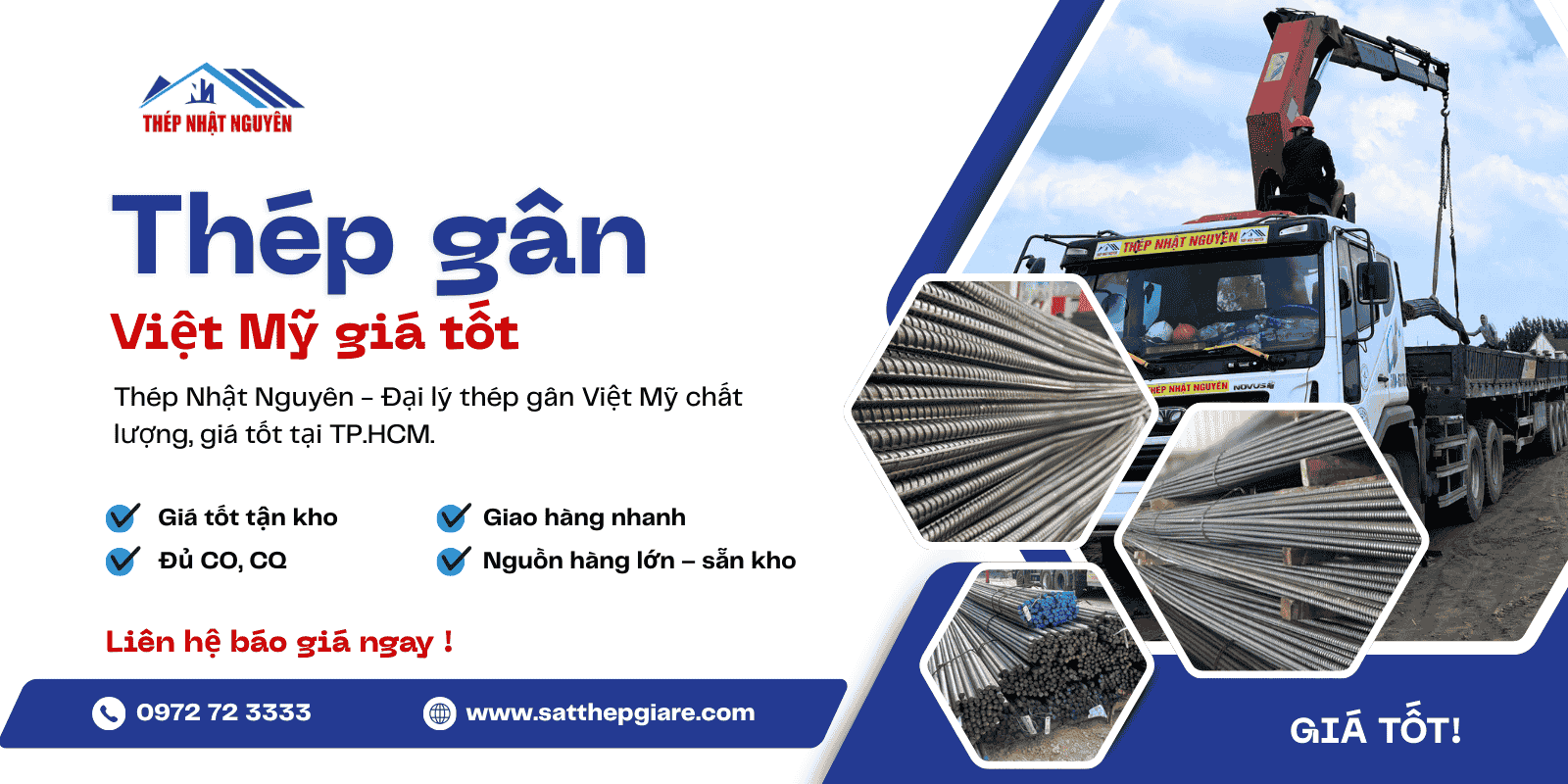 Thép gân Việt Mỹ chính hãng giá tốt sẵn kho
