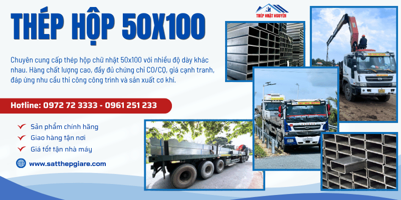 Thép hộp 50x100 chính hãng giá cực tốt